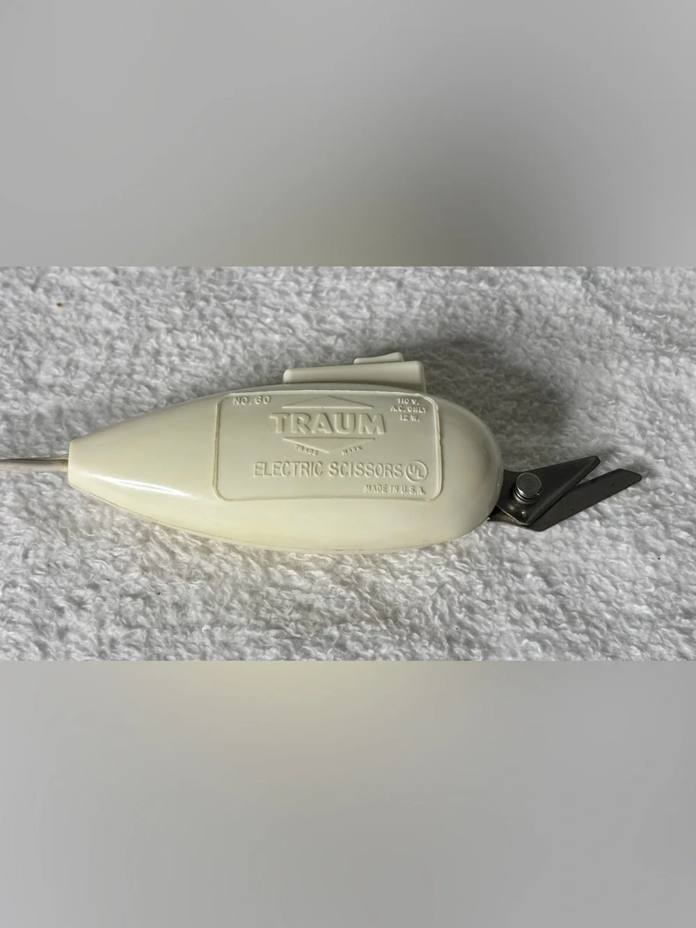White Electric Scissors Adapter - Portable Inline Switch